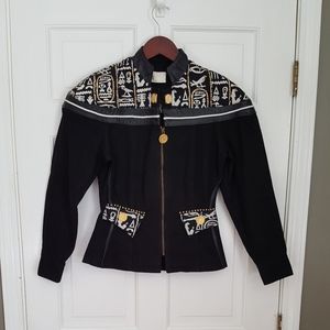 80's 90's Vintage Cache Tribal Beaded Jacket Sz Sm